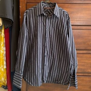 PERRY ELLIS - Striped Patterned Dress Shirt